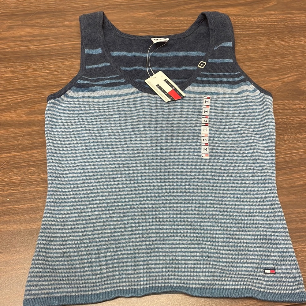 Vintage New with tags Tommy Hilfiger Jeans Sweater Tank Top Vest sz Medium Cute!